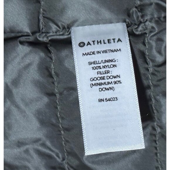 Athleta Downkind Goose Down Jacket Size XXS Gray Snaps Packable Lightweight - Picture 5 of 11